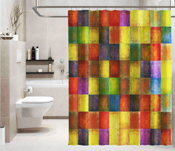 3D Colored Squares 040 Shower Curtain 3D Shower Curtain AJ Creativity Home 