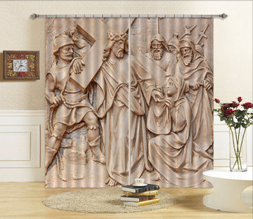 3D Guardian Cross 013 Curtains Drapes Curtains AJ Creativity Home 