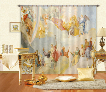 3D Cross Holy Book 021 Curtains Drapes Curtains AJ Creativity Home 