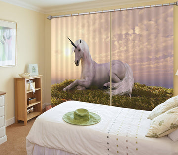 3D Lawn Rest Unicorns 094 Curtains Drapes Curtains AJ Creativity Home 
