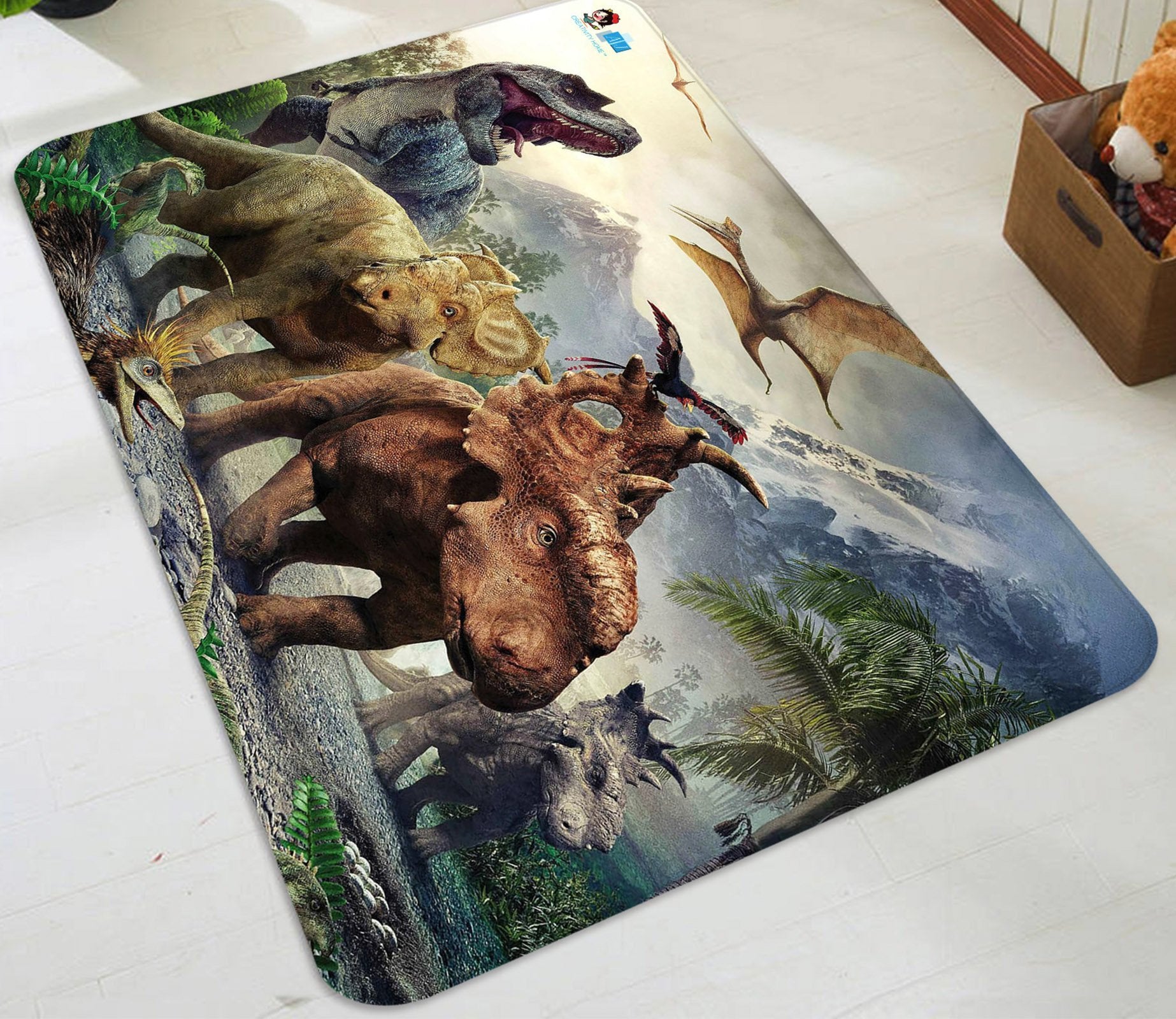 3D Mountain Dinosaur Group 28 Non Slip Rug Mat Mat AJ Creativity Home 