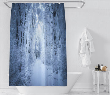 3D White Snow 033 Shower Curtain 3D Shower Curtain AJ Creativity Home 