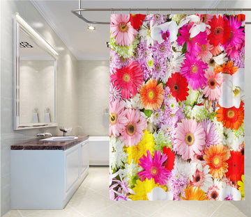 3D Colored Daisy 008 Shower Curtain 3D Shower Curtain AJ Creativity Home 