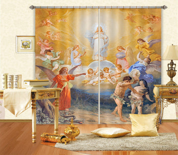 3D Angel Light Baby 019 Curtains Drapes Curtains AJ Creativity Home 