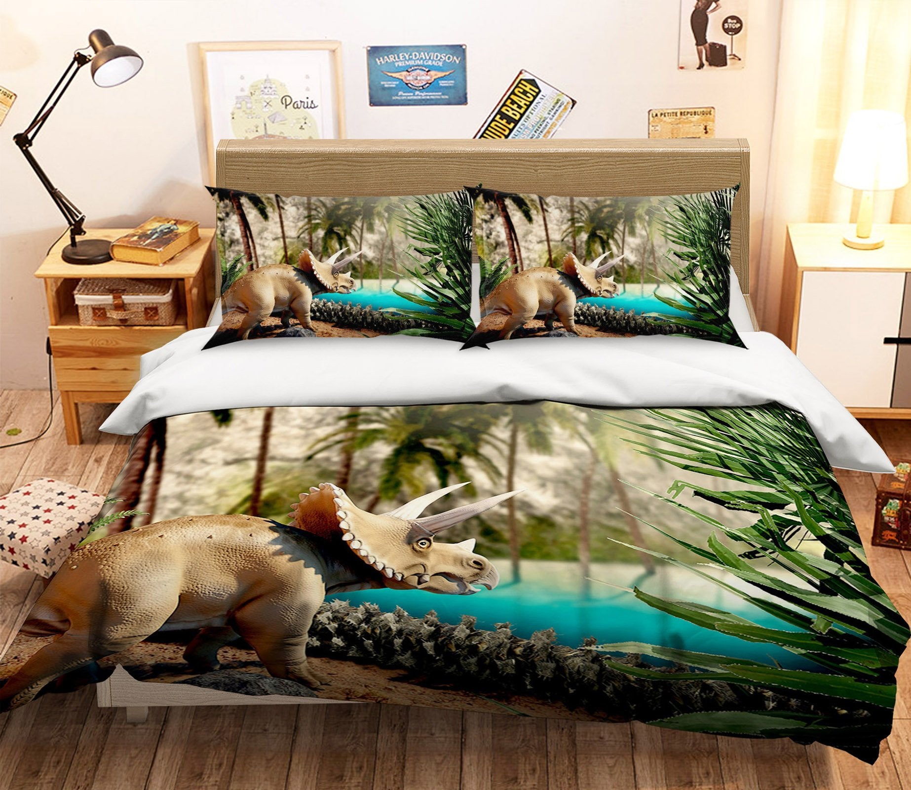 3D Horned Dragon 090 Bed Pillowcases Quilt Wallpaper AJ Wallpaper 