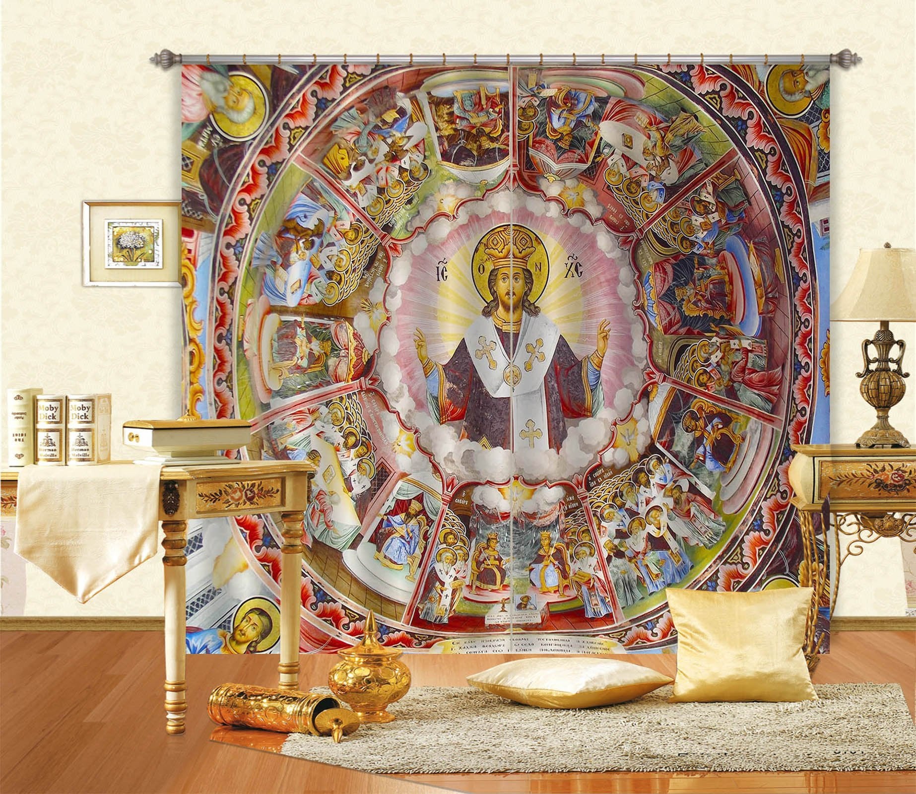 3D Shining Prayer 059 Curtains Drapes Curtains AJ Creativity Home 