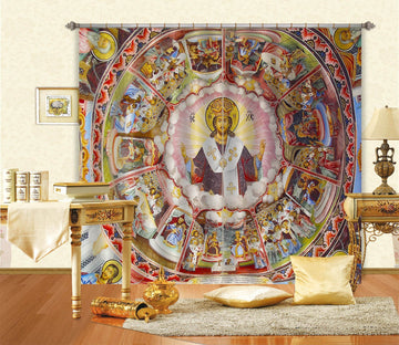 3D Shining Prayer 059 Curtains Drapes Curtains AJ Creativity Home 