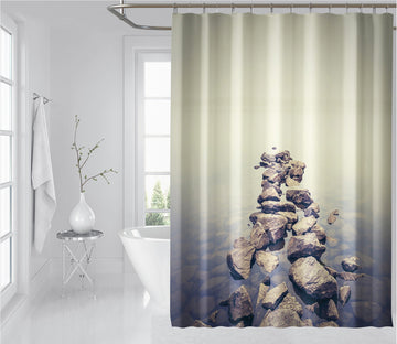 3D Stone Road 039 Shower Curtain 3D Shower Curtain AJ Creativity Home 