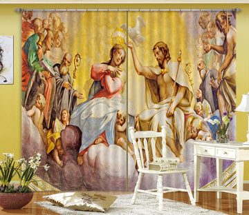 3D Wearing Wreath 054 Curtains Drapes Curtains AJ Creativity Home 