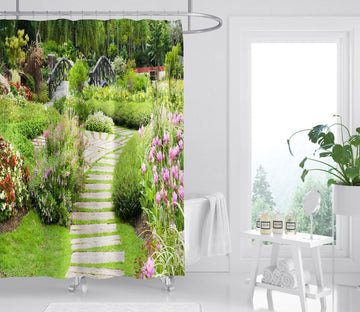 3D Park Boardwalk 022 Shower Curtain 3D Shower Curtain AJ Creativity Home 