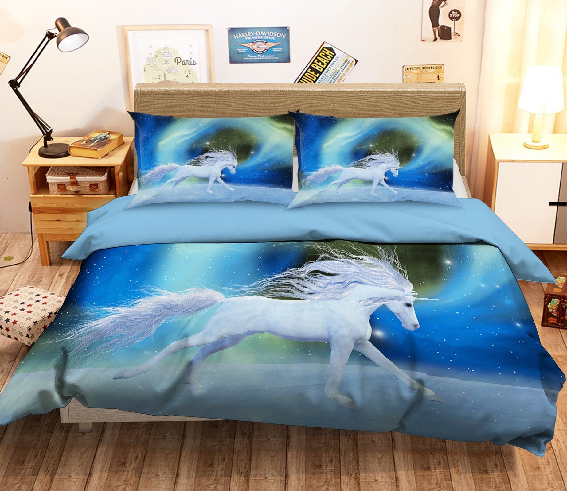 3D Galaxy Unicorn 056 Bed Pillowcases Quilt Wallpaper AJ Wallpaper 