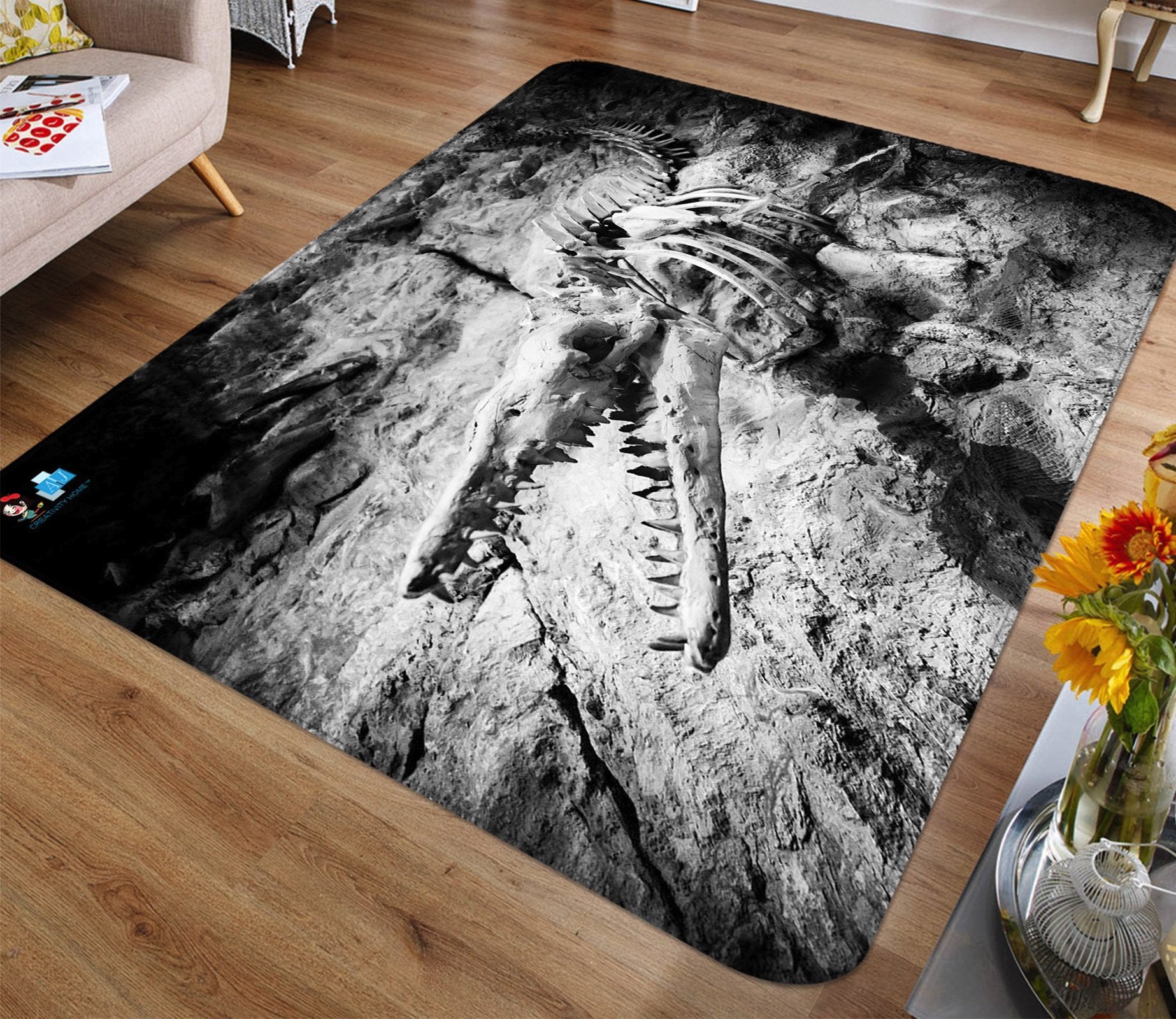 3D Dinosaur Fossil 15 Non Slip Rug Mat Mat AJ Creativity Home 