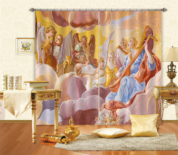 3D Playing Songs 016 Curtains Drapes Curtains AJ Creativity Home 