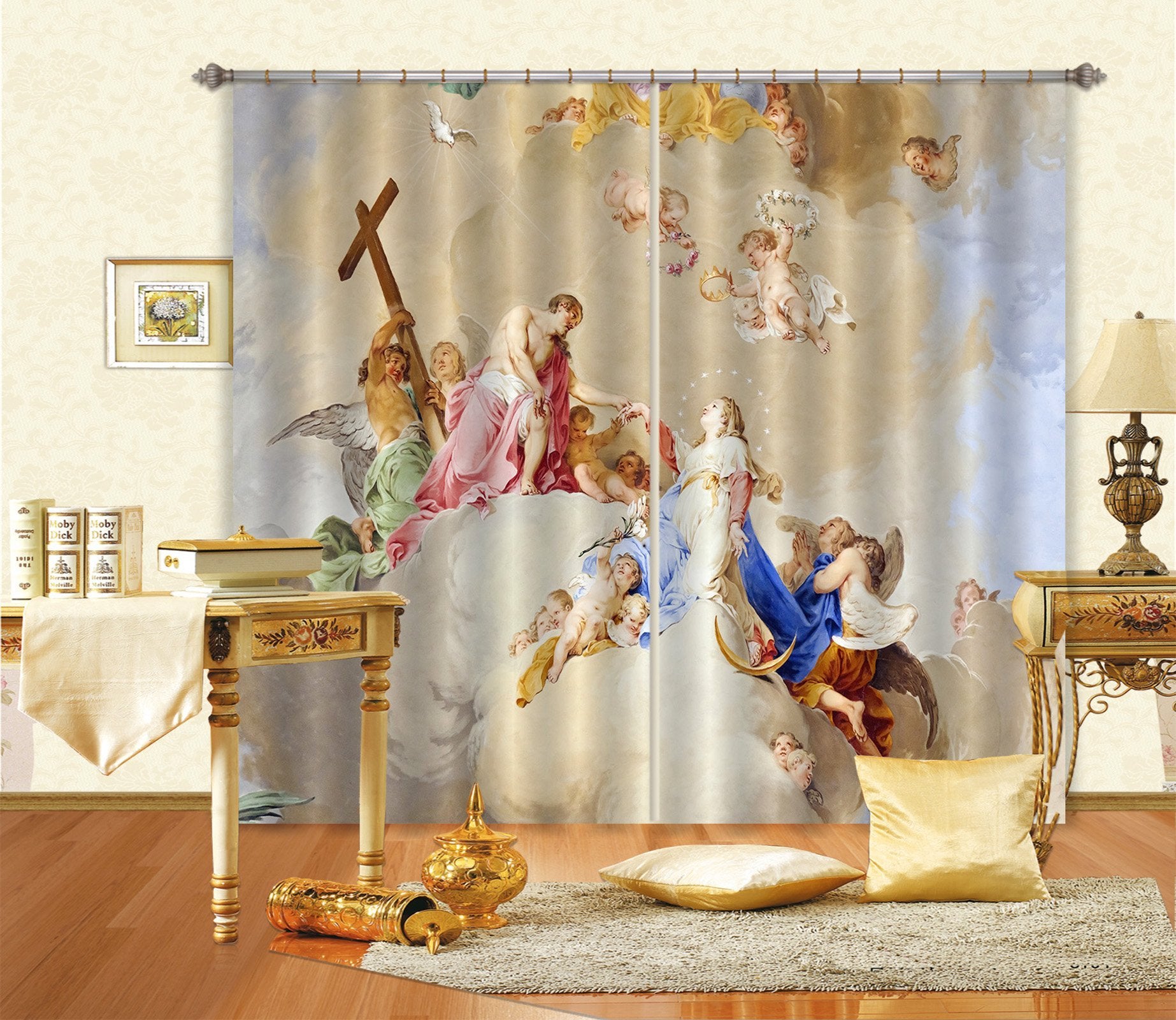 3D Wreath Crown 005 Curtains Drapes Curtains AJ Creativity Home 