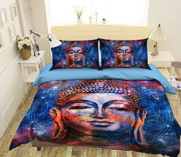 3D Buddha Head 010 Bed Pillowcases Quilt Quiet Covers AJ Creativity Home 