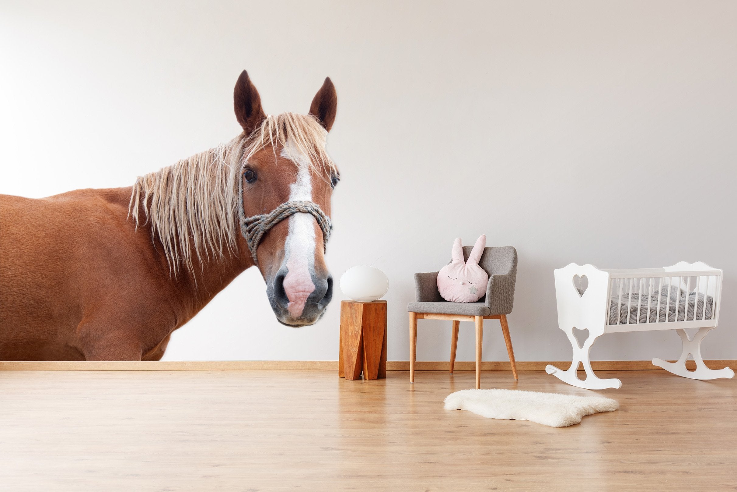 3D Brown Horse Head 081 Animals Wall Stickers Wallpaper AJ Wallpaper 
