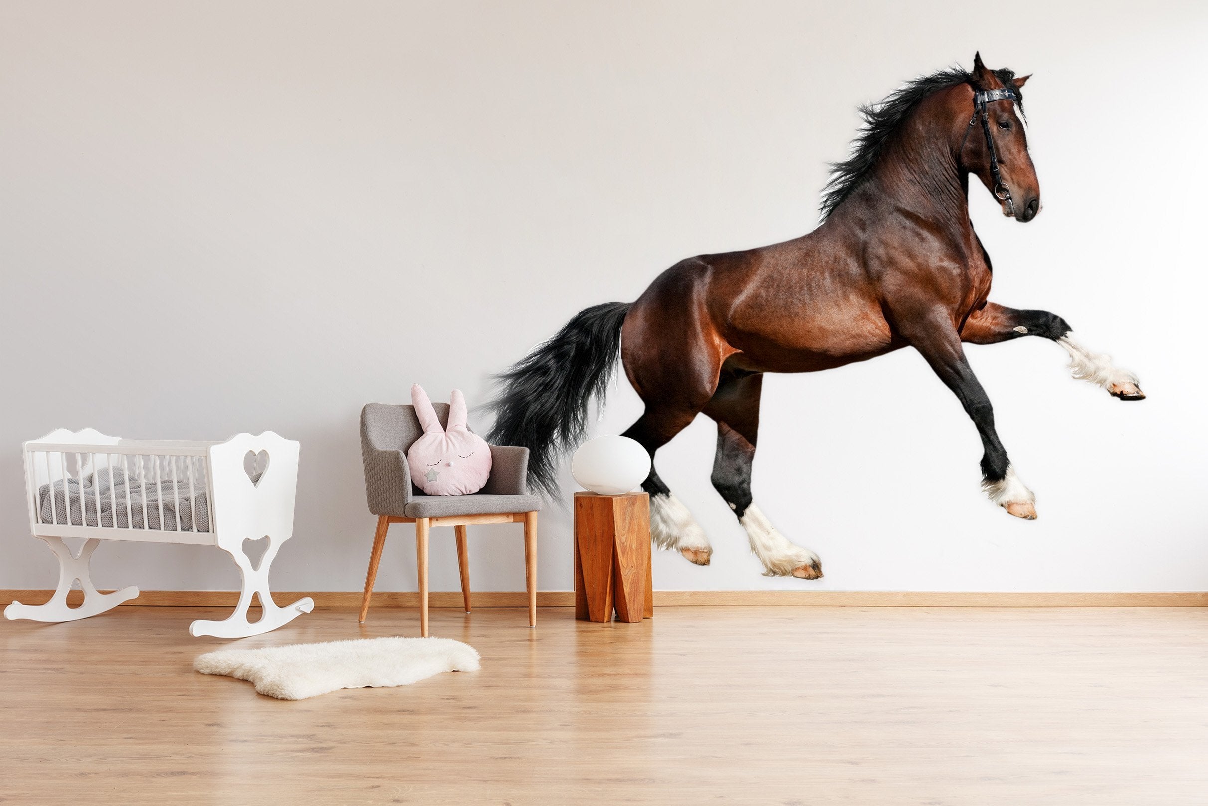 3D Dark Horse 050 Animals Wall Stickers Wallpaper AJ Wallpaper 