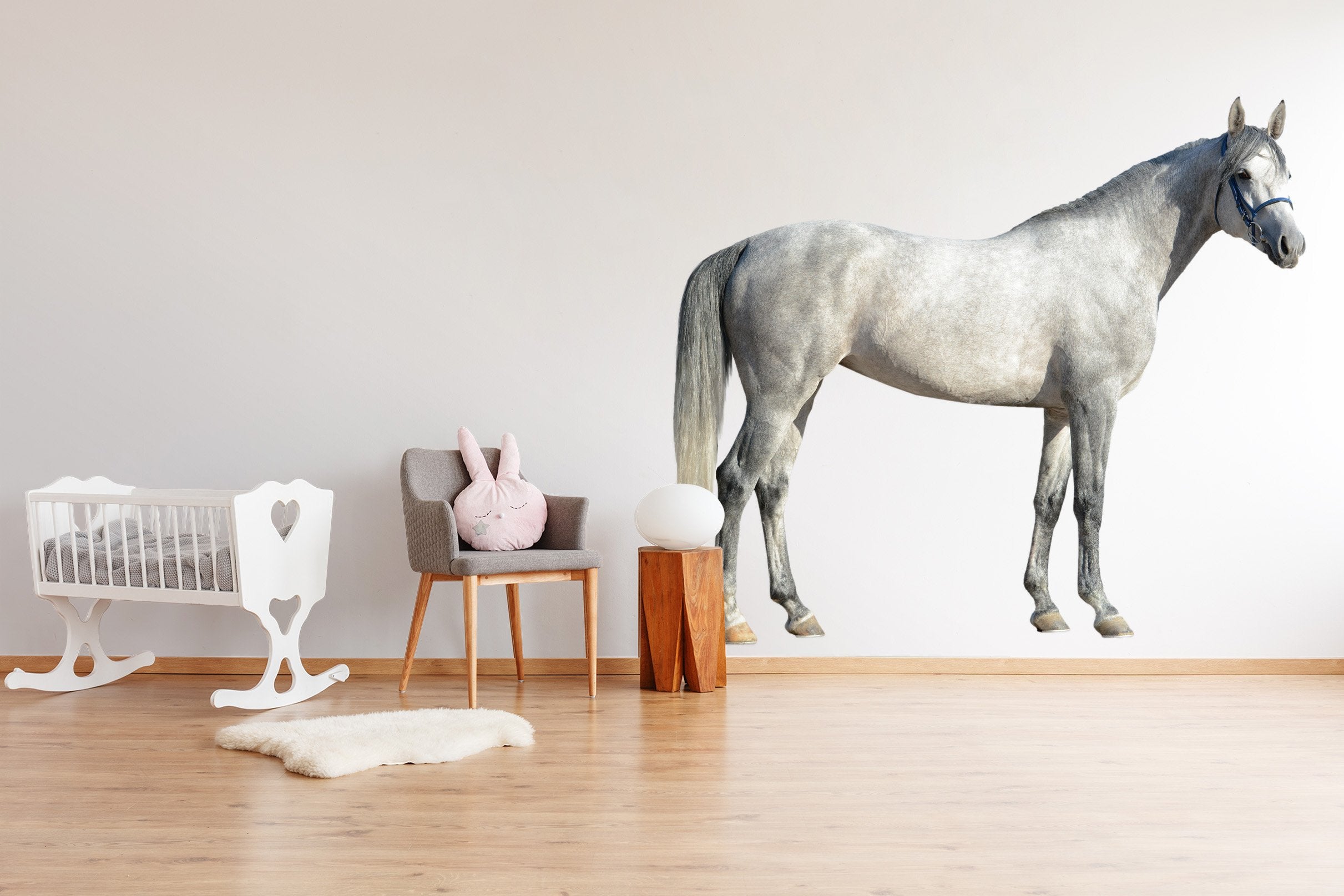 3D White Horse Lurning Head 138 Animals Wall Stickers Wallpaper AJ Wallpaper 