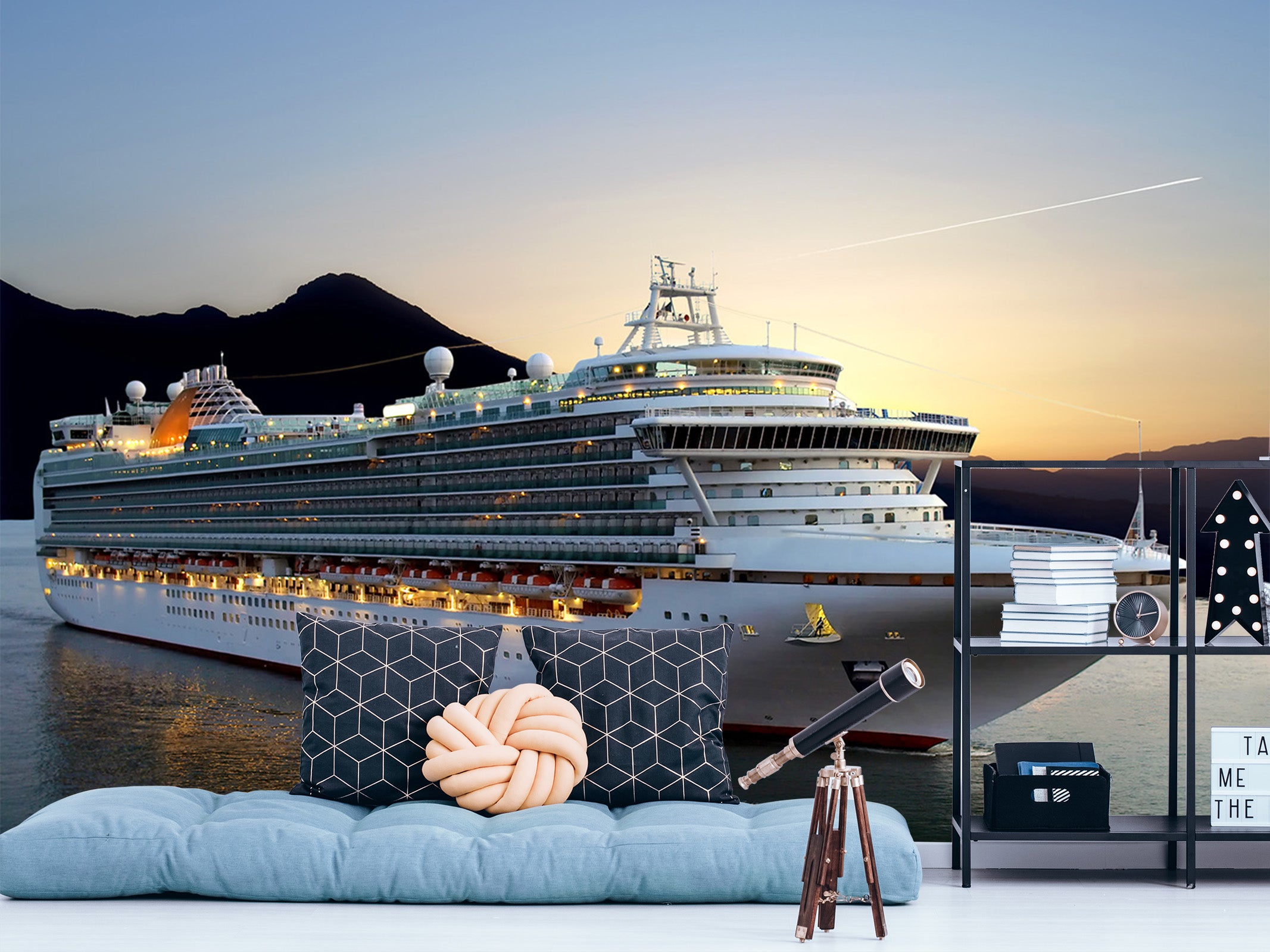 3D Sunset Cruise 150 Vehicle Wall Murals