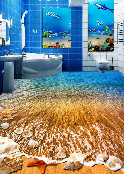 3D Enchanting Beach Floor Mural Wallpaper AJ Wallpaper 2 