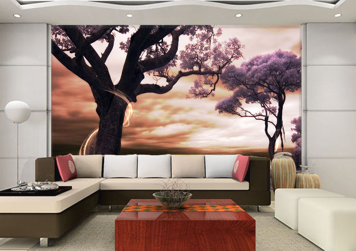 3D Purple Glow Tree 232 Wallpaper AJ Wallpaper 2 