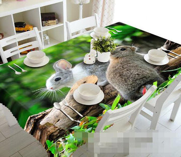 3D Lovely Rabbits 1509 Tablecloths Wallpaper AJ Wallpaper 