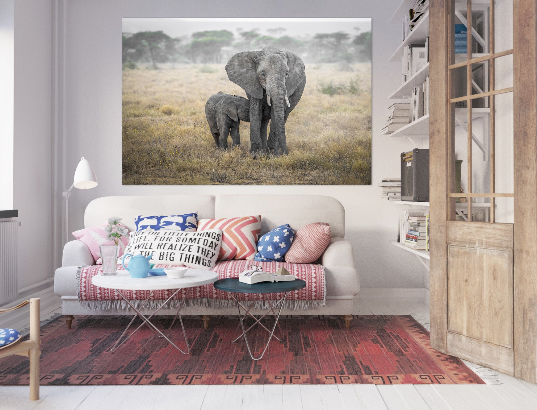 3D Two Elephants 157 Marco Carmassi Wall Sticker