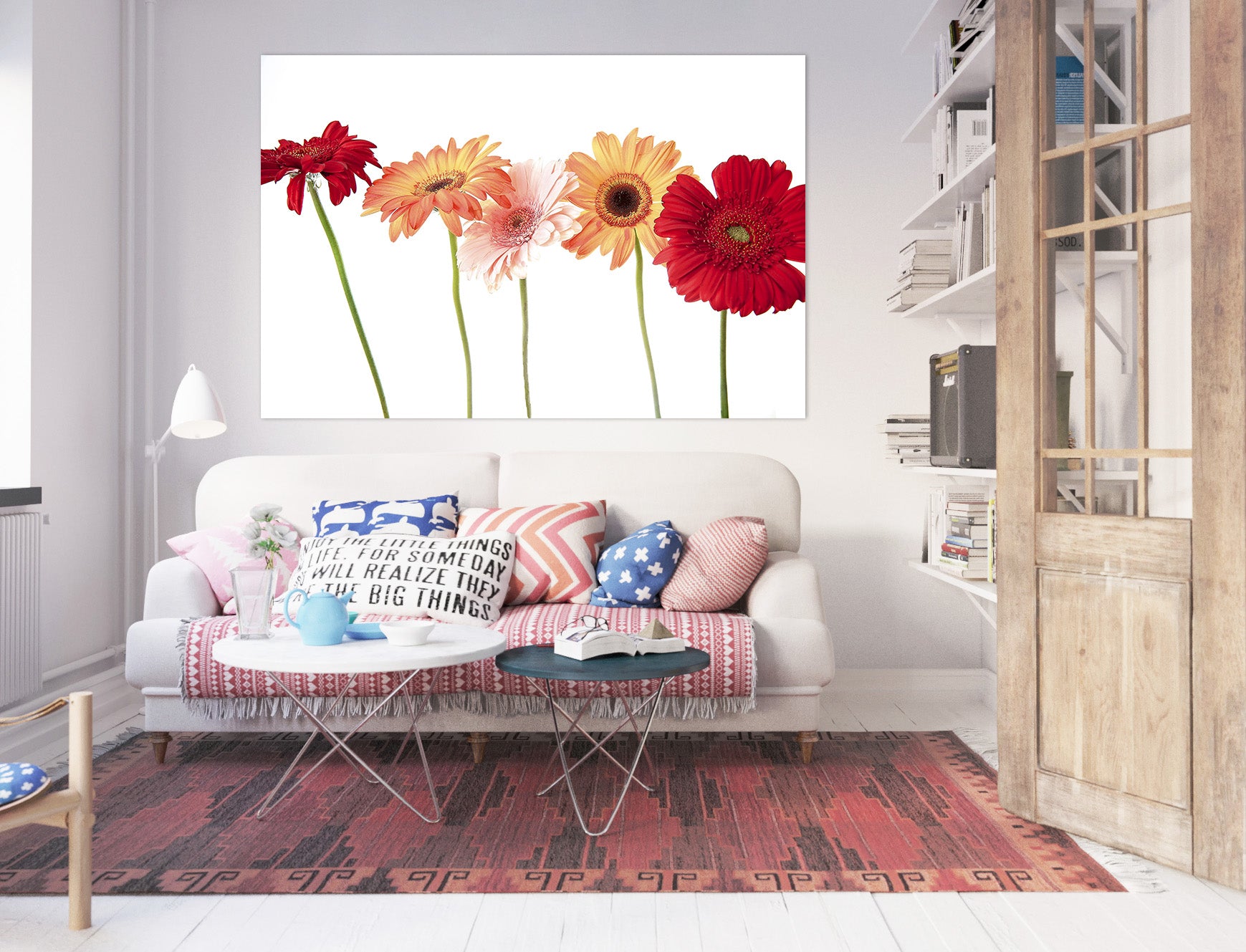3D Red Gerbera 001 Kathy Barefield Wall Sticker