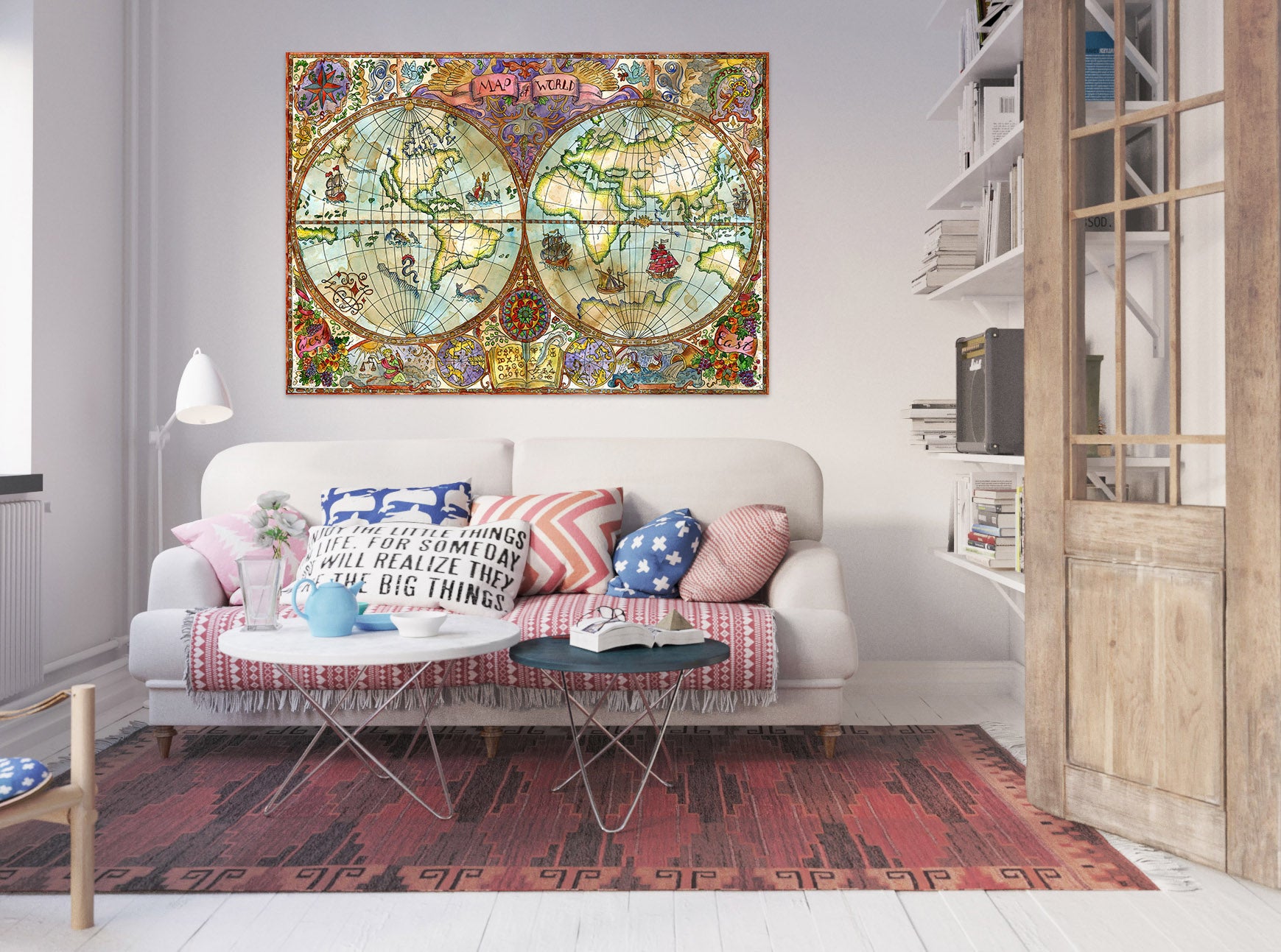 3D Precision Painting 230 World Map Wall Sticker