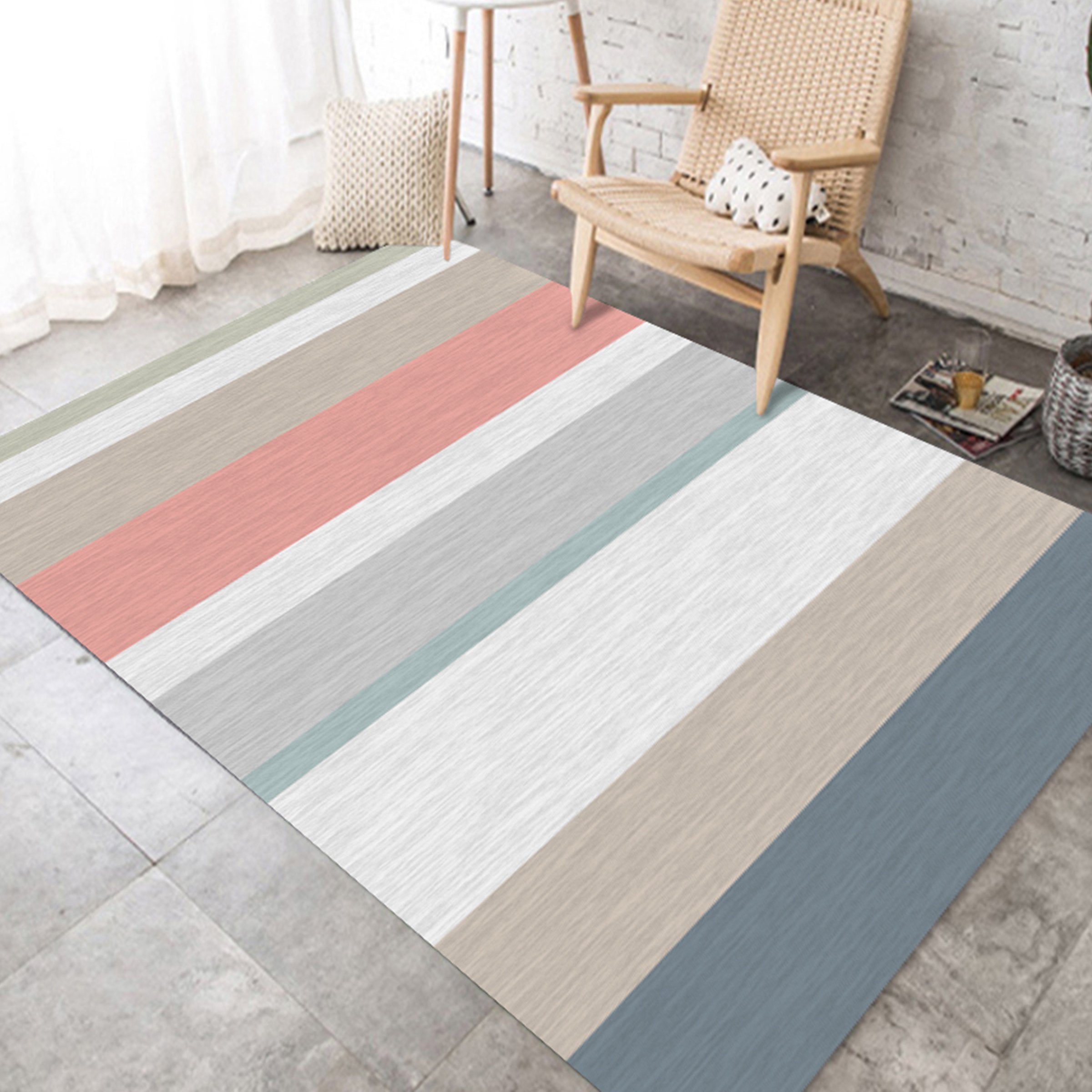 3D Color Stripe WG260 Non Slip Rug Mat Mat AJ Creativity Home 