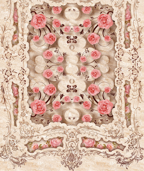 3D Pink Roses Floor Mural Wallpaper AJ Wallpaper 2 