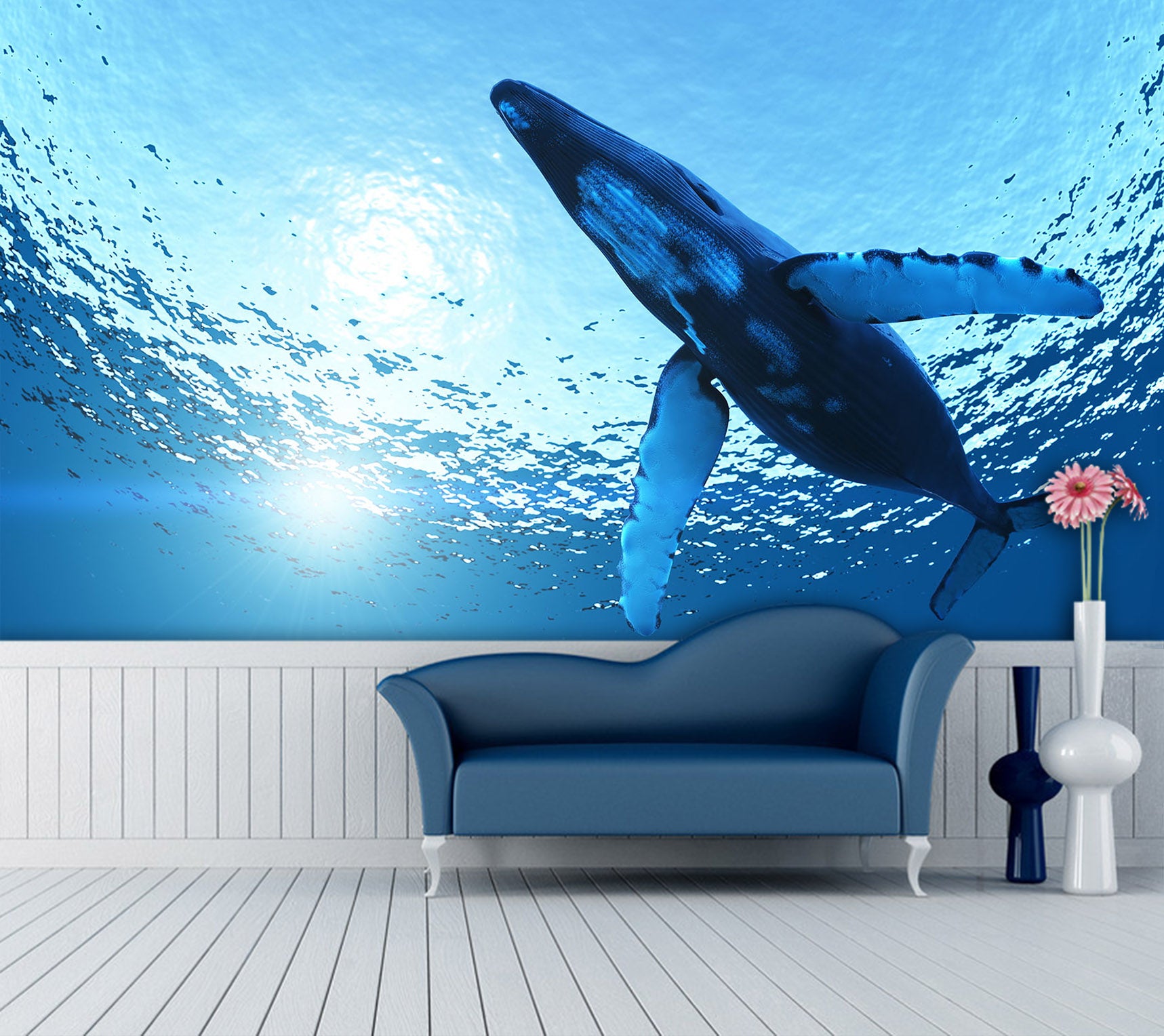 3D Seabed Whale 199 Wall Murals