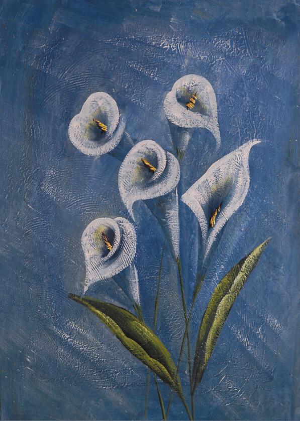 Elegant Blue Flowers Wallpaper AJ Wallpaper 