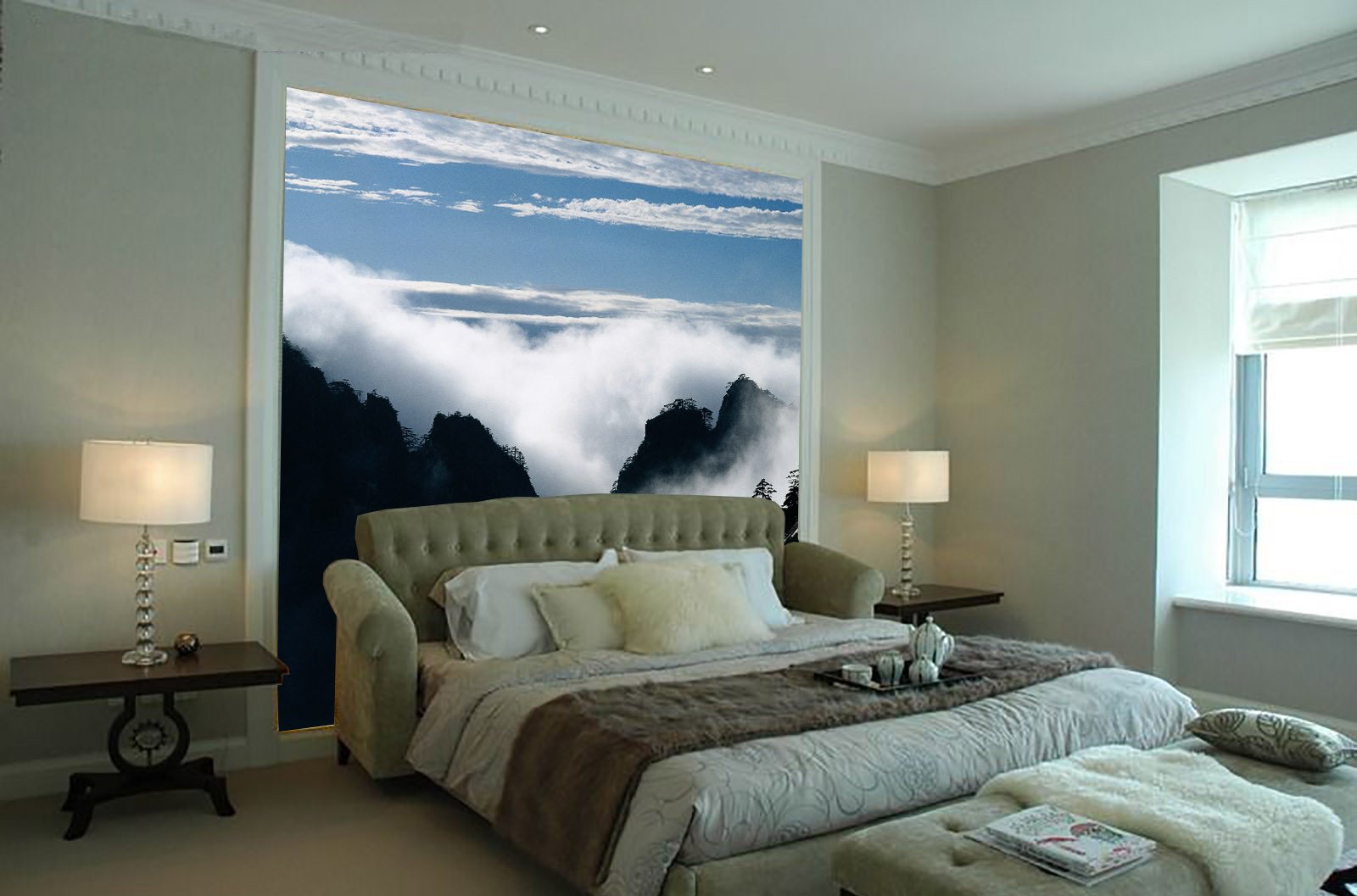 Mountains Clouds Sea Wallpaper AJ Wallpaper 