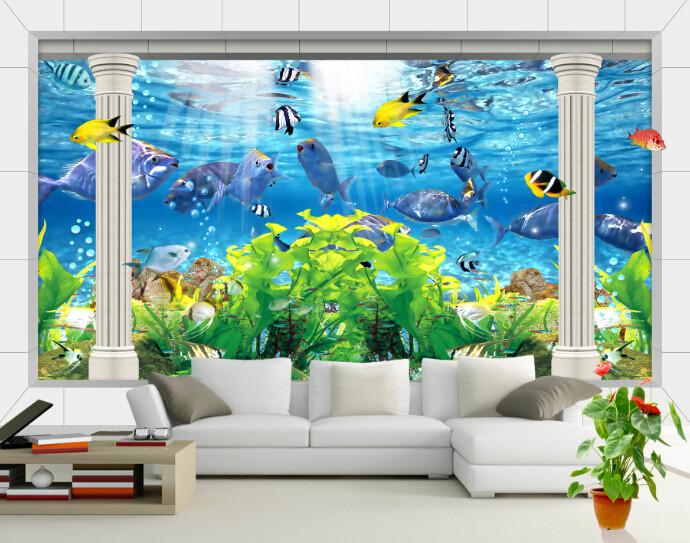 3D Cylinder Sea World Sight Wallpaper AJ Wallpaper 1 