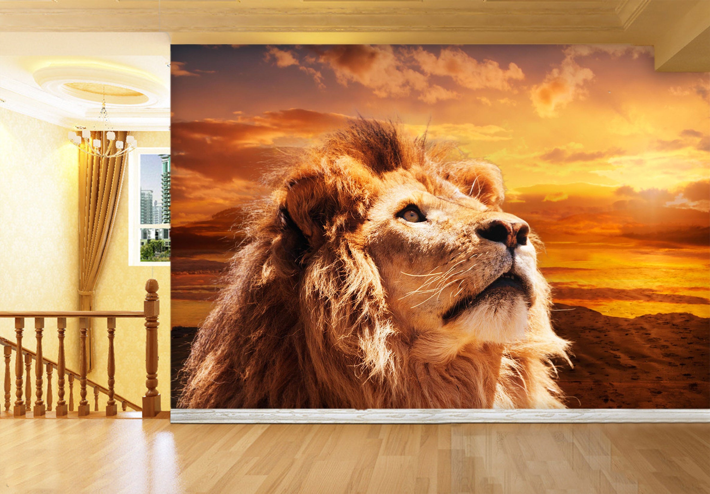 3D Steppe Lion 1054 Wall Murals