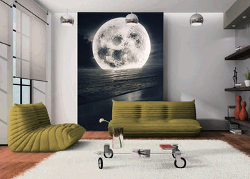 Ocean Full Moon Wallpaper AJ Wallpaper 