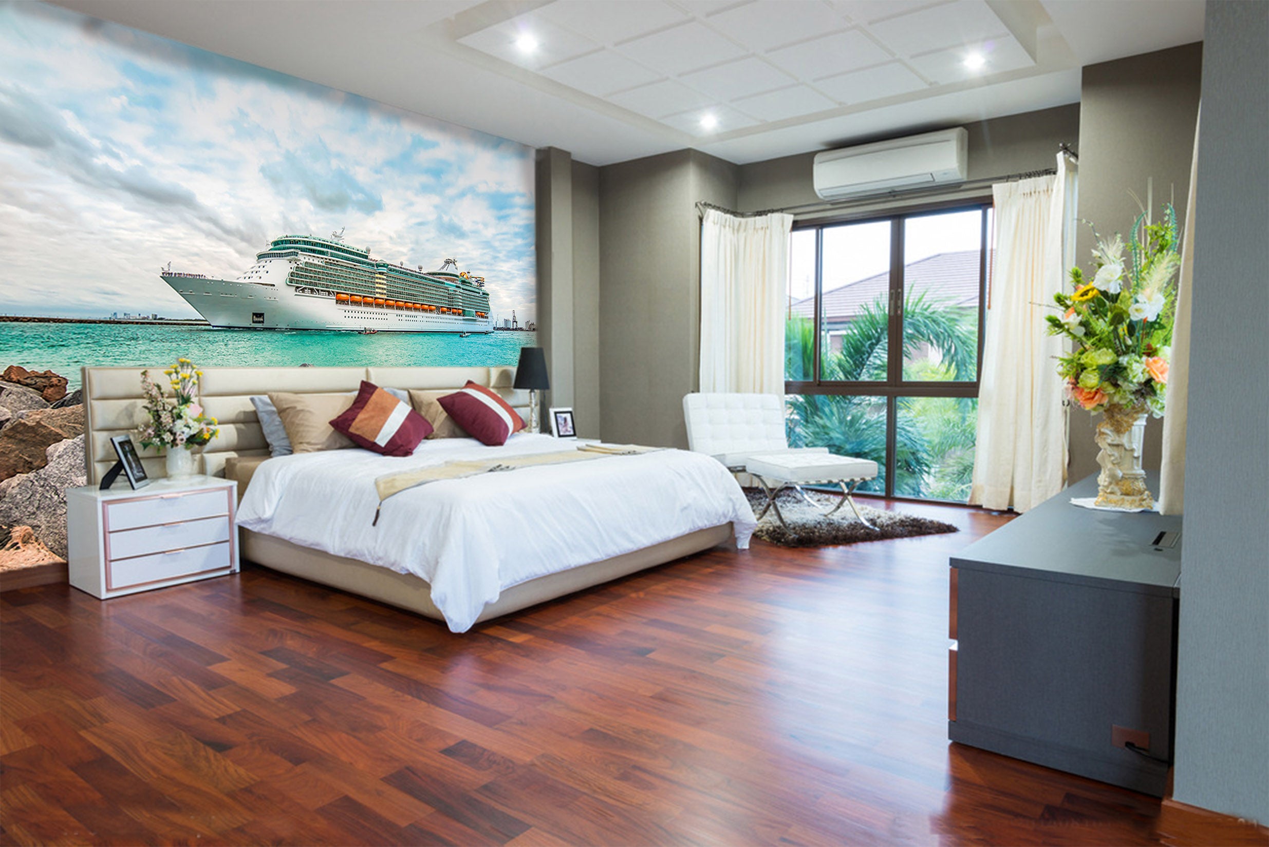 3D Cruise Ship Sea 243 Vehicle Wall Murals