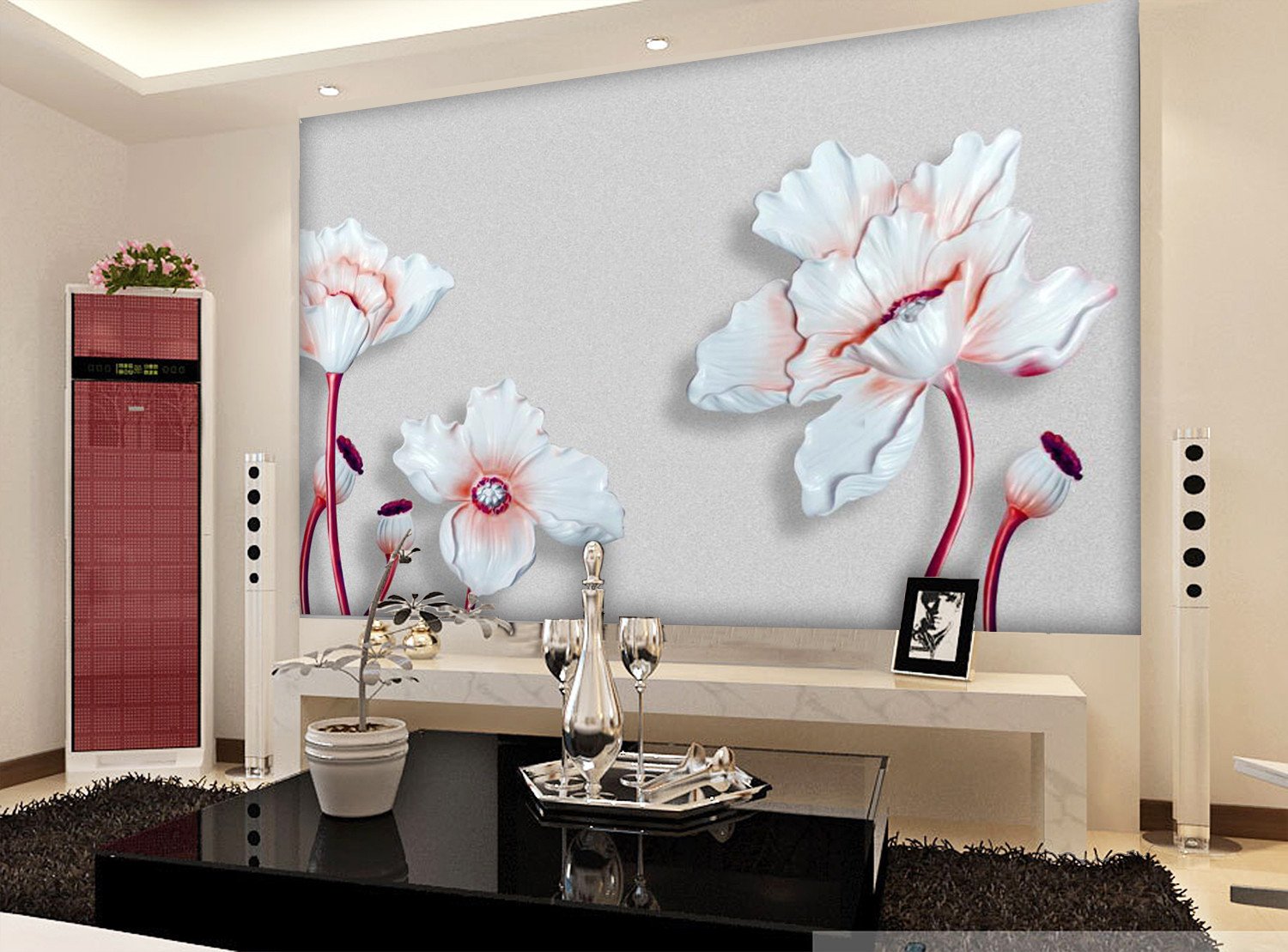 3D Floral large flowers Wallpaper AJ Wallpaper 1 