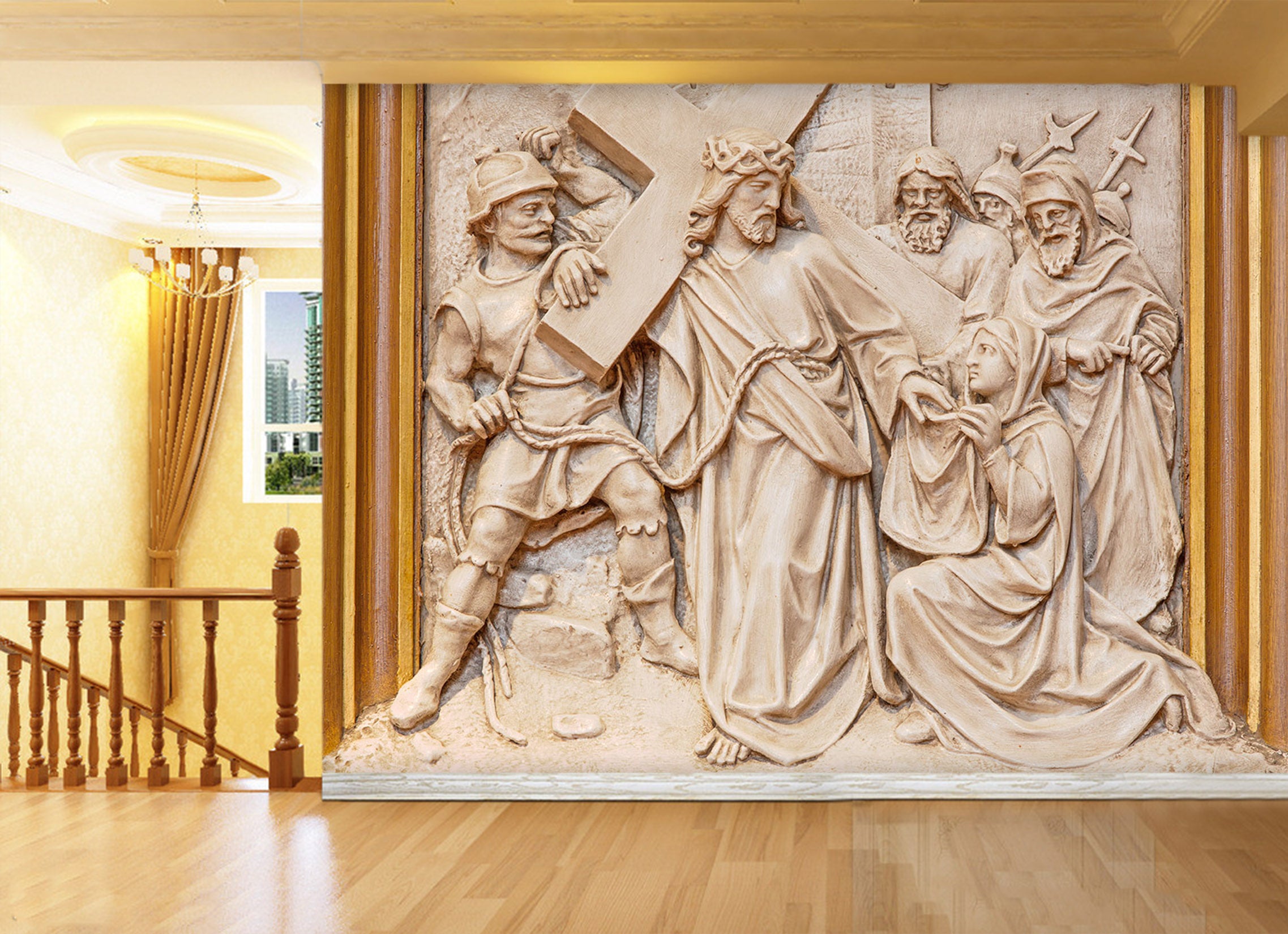 3D Carving Old Man 1537 Wall Murals