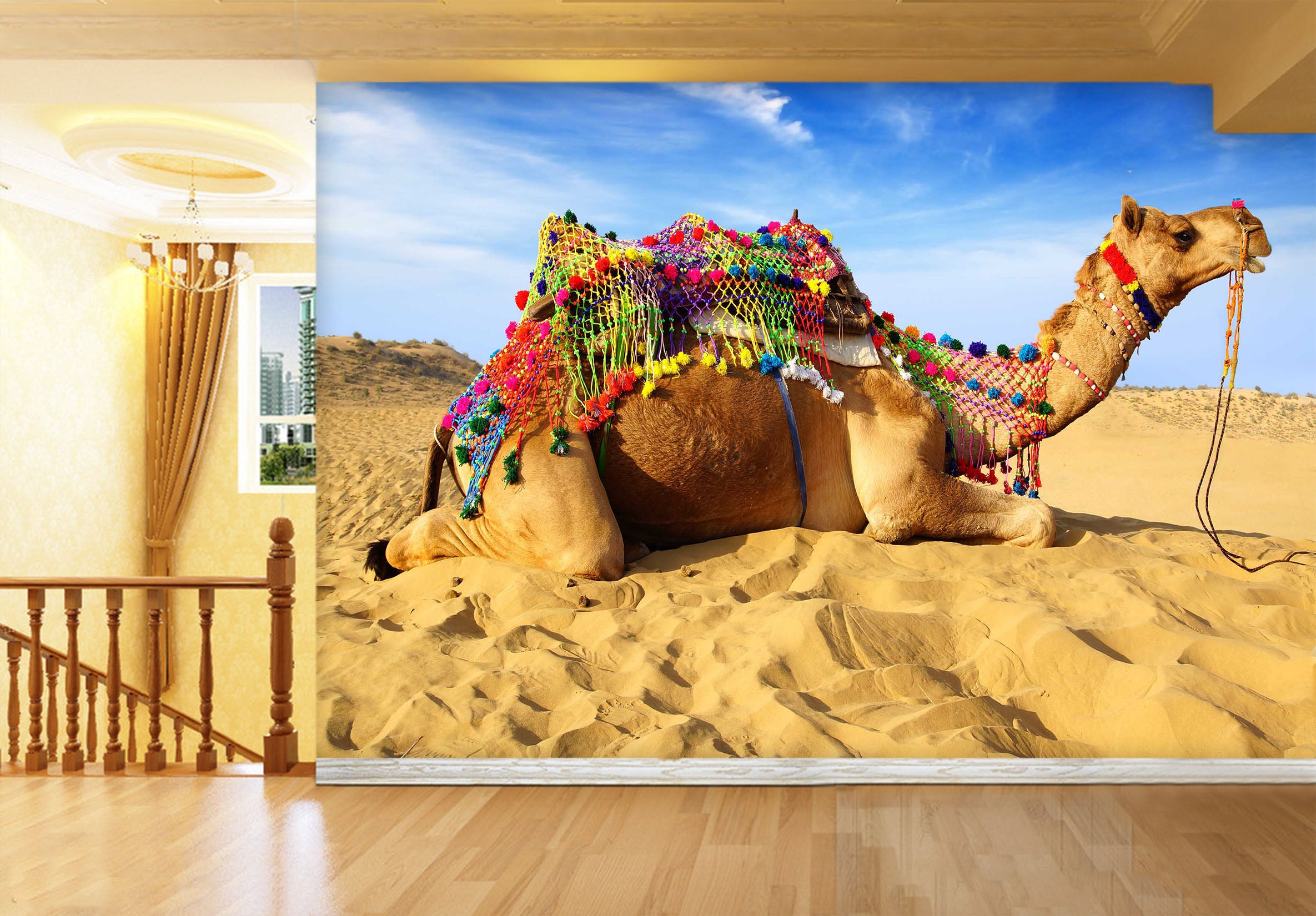 3D Desert Camel 1053 Wall Murals