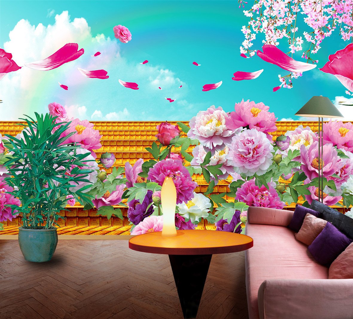 3D Pink Elegant Peony 877 Wallpaper AJ Wallpaper 