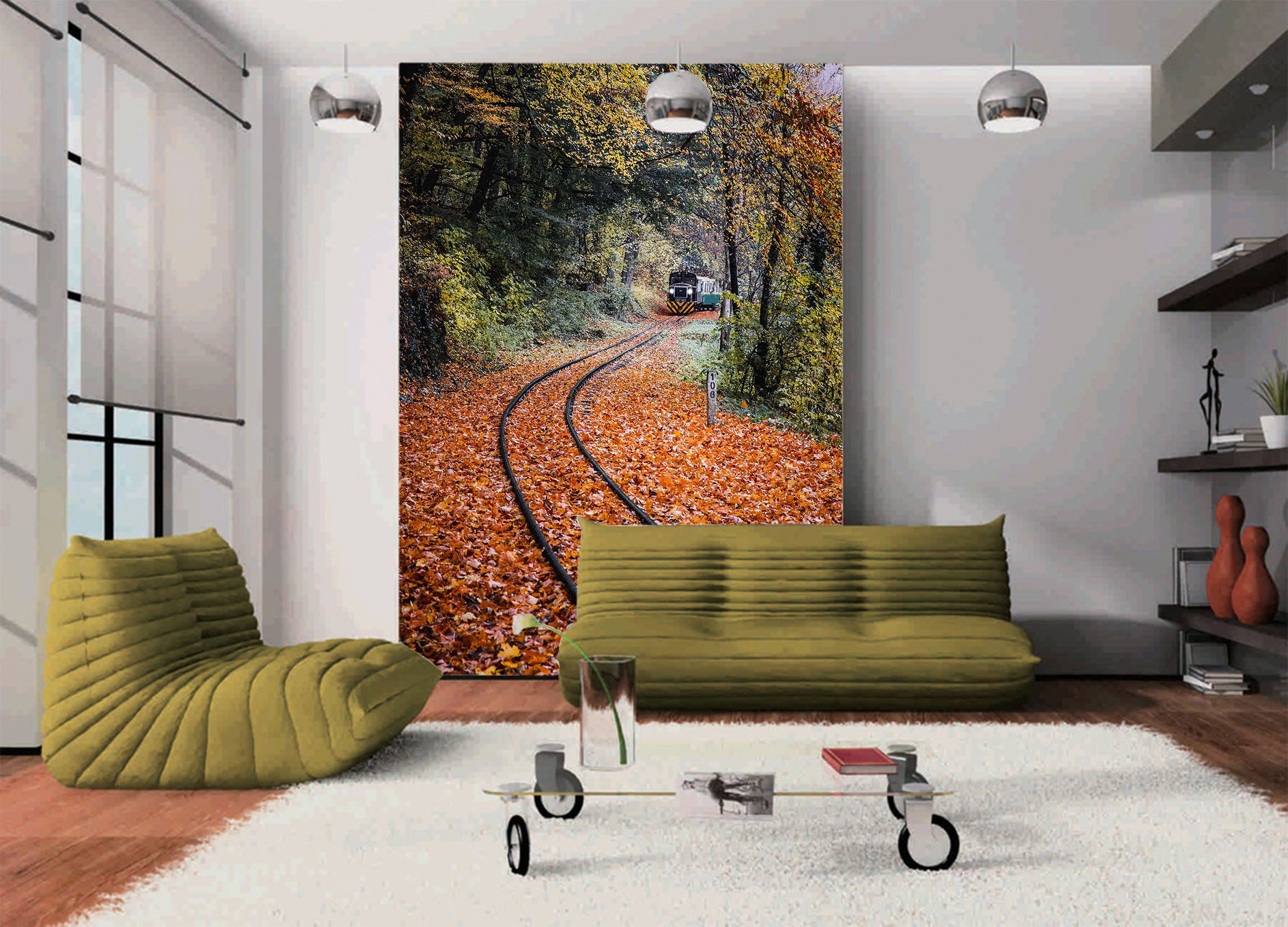 3D Maple Leaf Railway 433 Vehicle Wall Murals