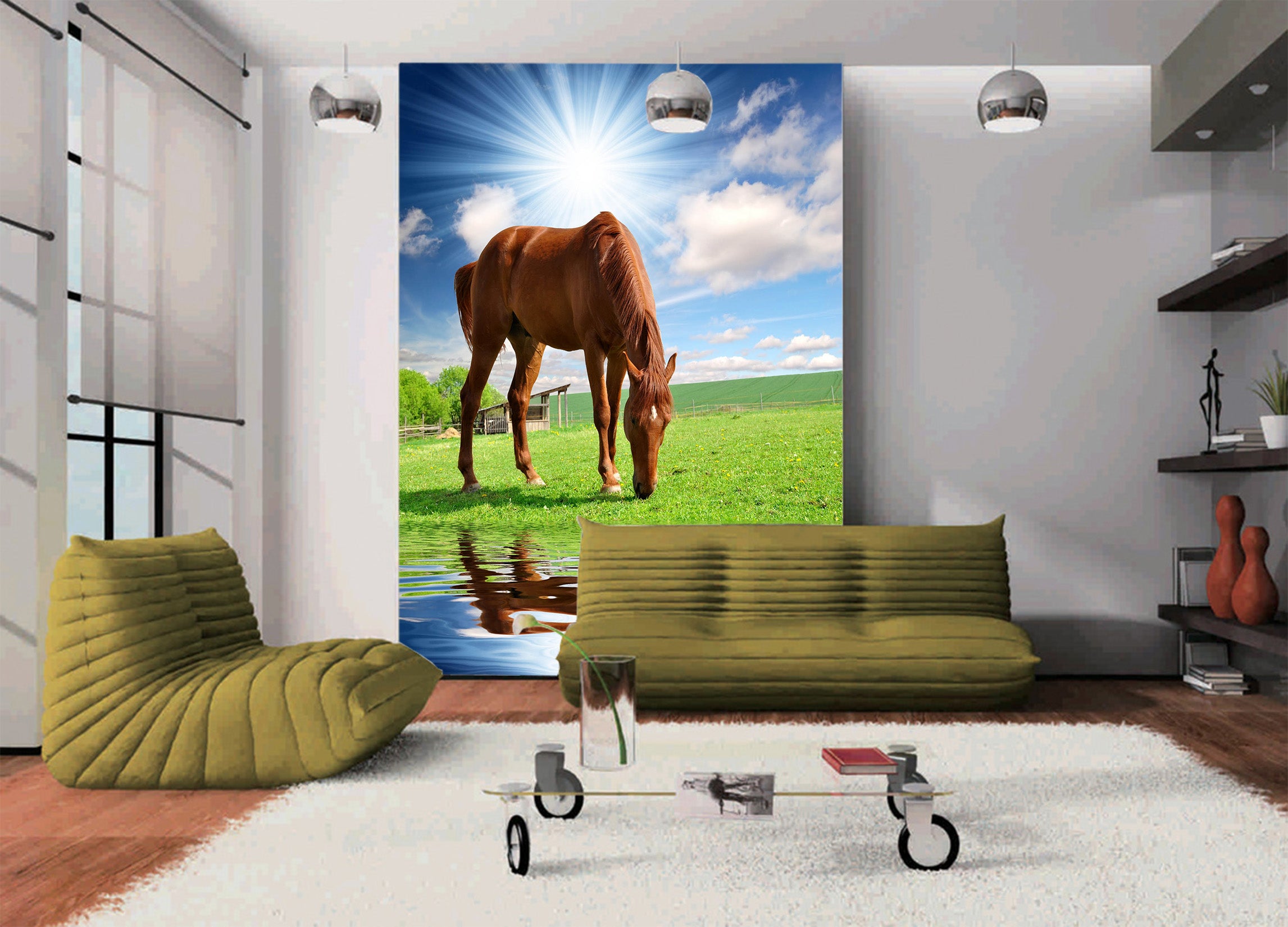 3D Prairie Horse 1092 Wall Murals