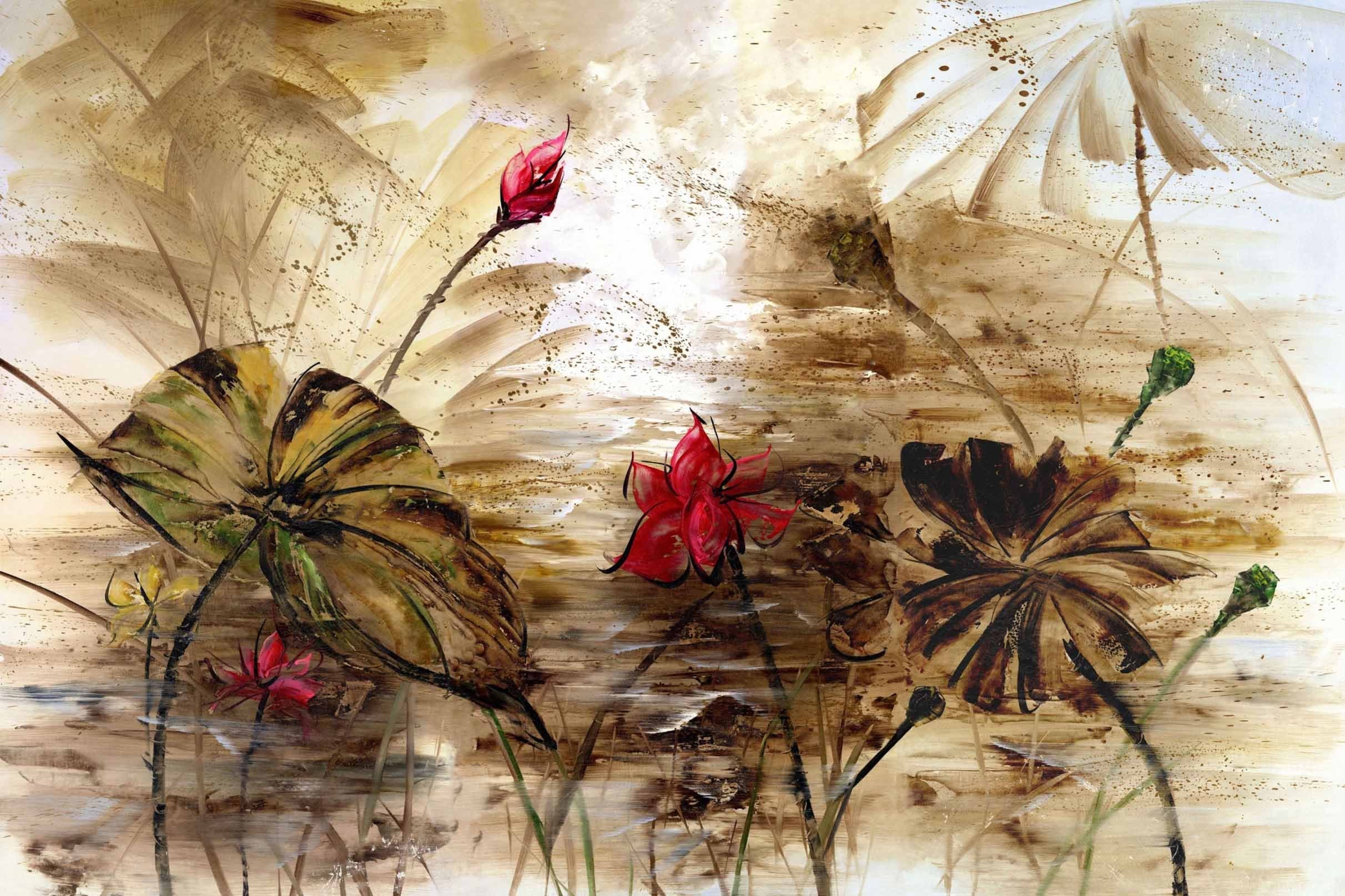 3D Lotus Flowers Painting 350 Bed Pillowcases Quilt Wallpaper AJ Wallpaper 