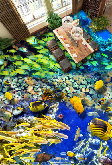 3D Colorful Ocean Floor Mural Wallpaper AJ Wallpaper 2 