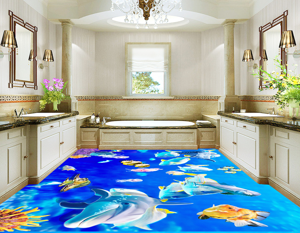 3D Sea Fish 530 Floor Mural  Wallpaper Murals Rug & Mat Print Epoxy waterproof bath floor
