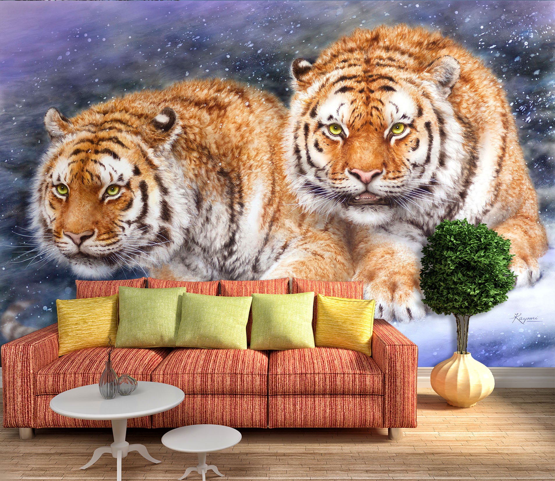 3D Snow Tiger 5442 Kayomi Harai Wall Mural Wall Murals