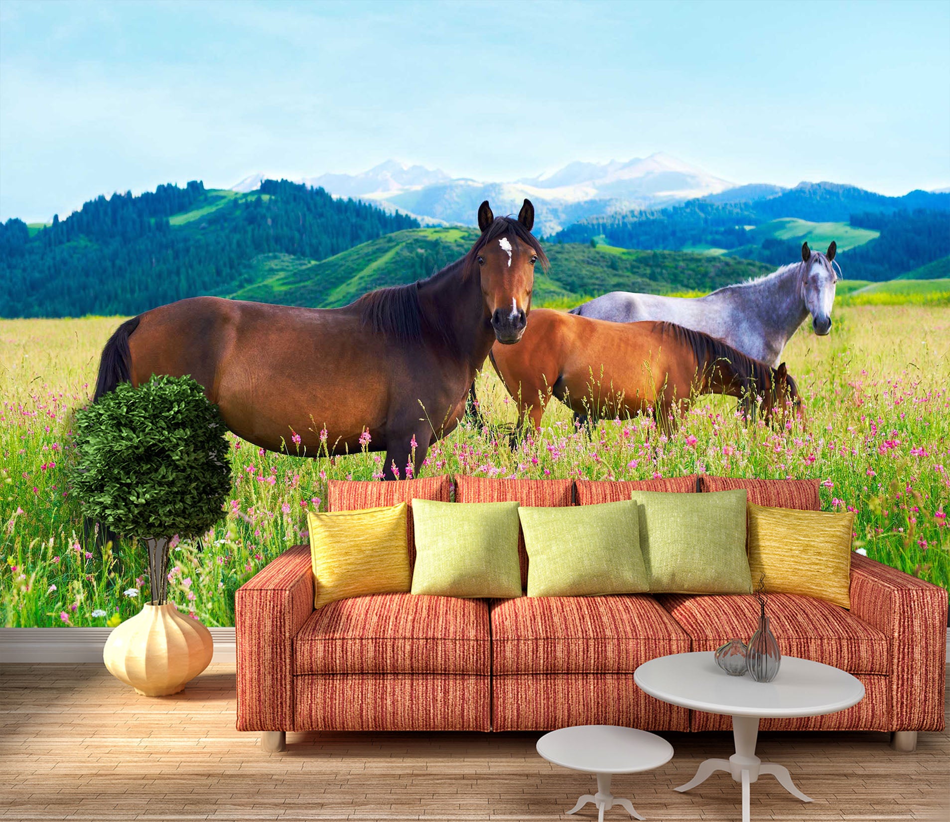 3D Prairie Horse 1064 Wall Murals