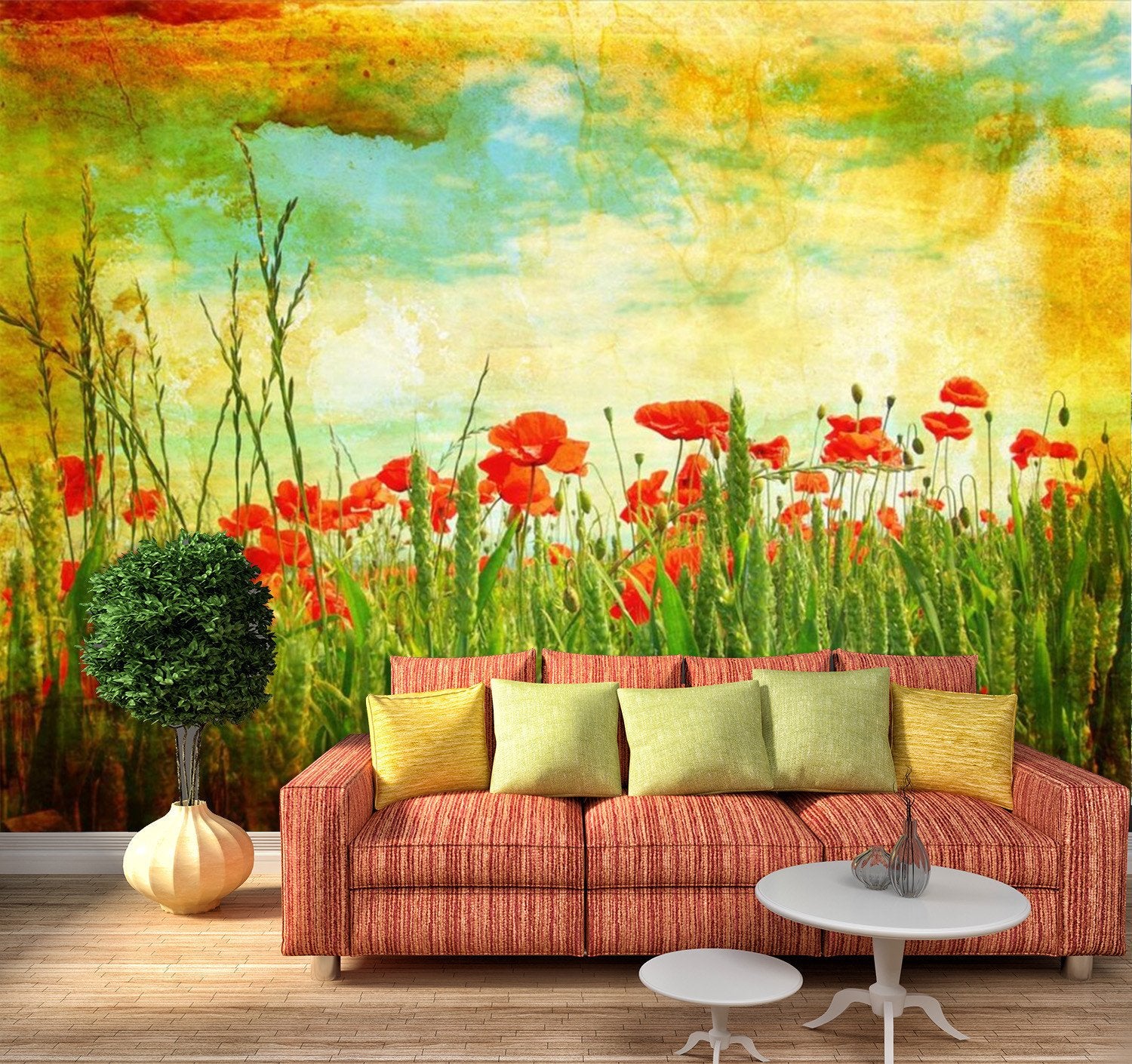 3D Flower Manor Fields 582 Wallpaper AJ Wallpaper 
